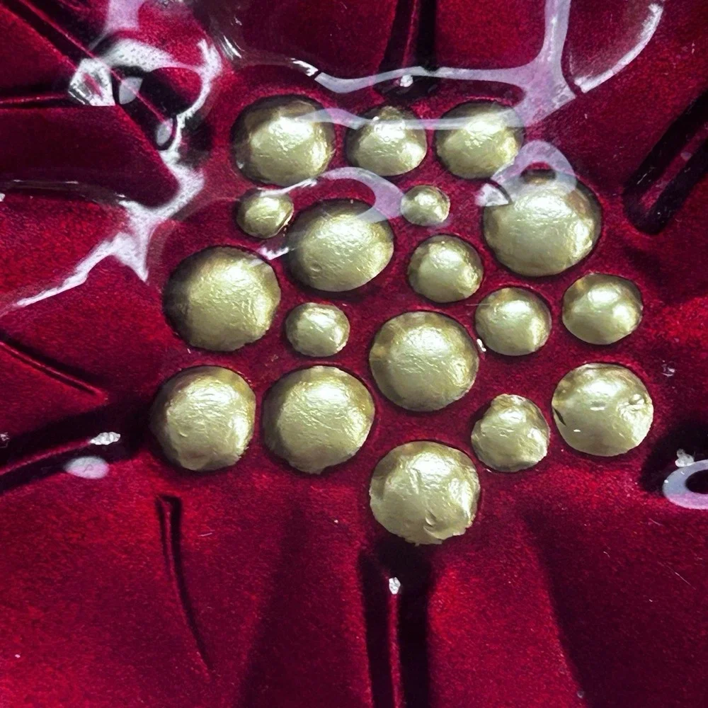 Vintage Pier 1 Red Glass Poinsettia 4 8